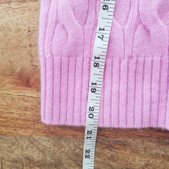 J. Crew Women’s Cashmere Cable Knit Sweater Pink Corpcore Preppy Size M - Picture 13 of 15